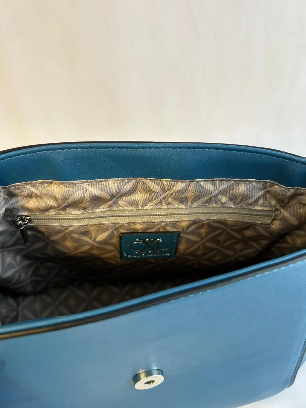 CXL By Christian Lacroix Art Deco Envelope Bag Womens Blue Faux Leather New